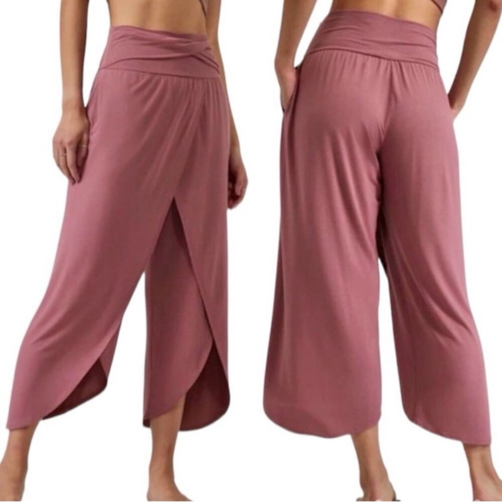 Athleta Mauve Release Harem Baggy Pull On Stretchy Pants Athleisure Womans Large